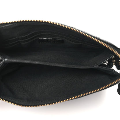 Chanel Shiny Crumpled Calfskin Quilted Clutch Bag Black 6 of 12