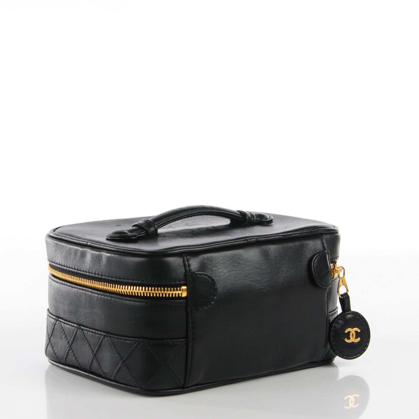 Calfskin Vanity Cosmetic Case Black