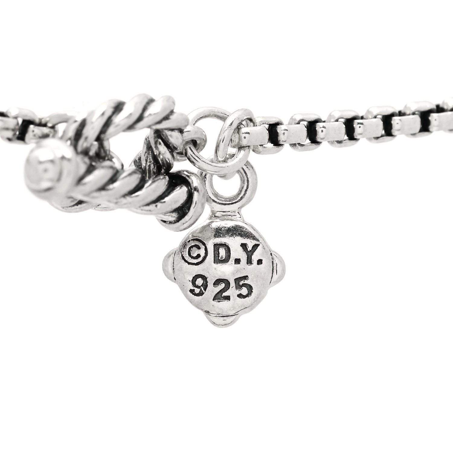 David Yurman Sterling Silver Pearl 7.5mm Quatrefoil Long Chain Necklace 5 of 5
