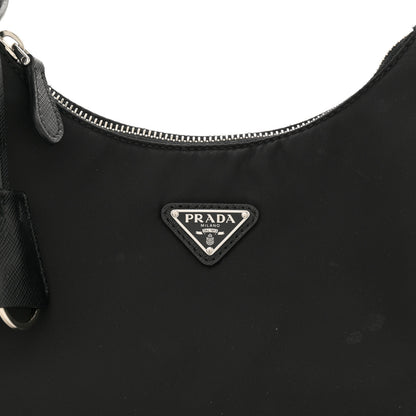 Prada Tessuto Nylon Saffiano Mini Re-Edition 2005 Bag Black 8 of 13