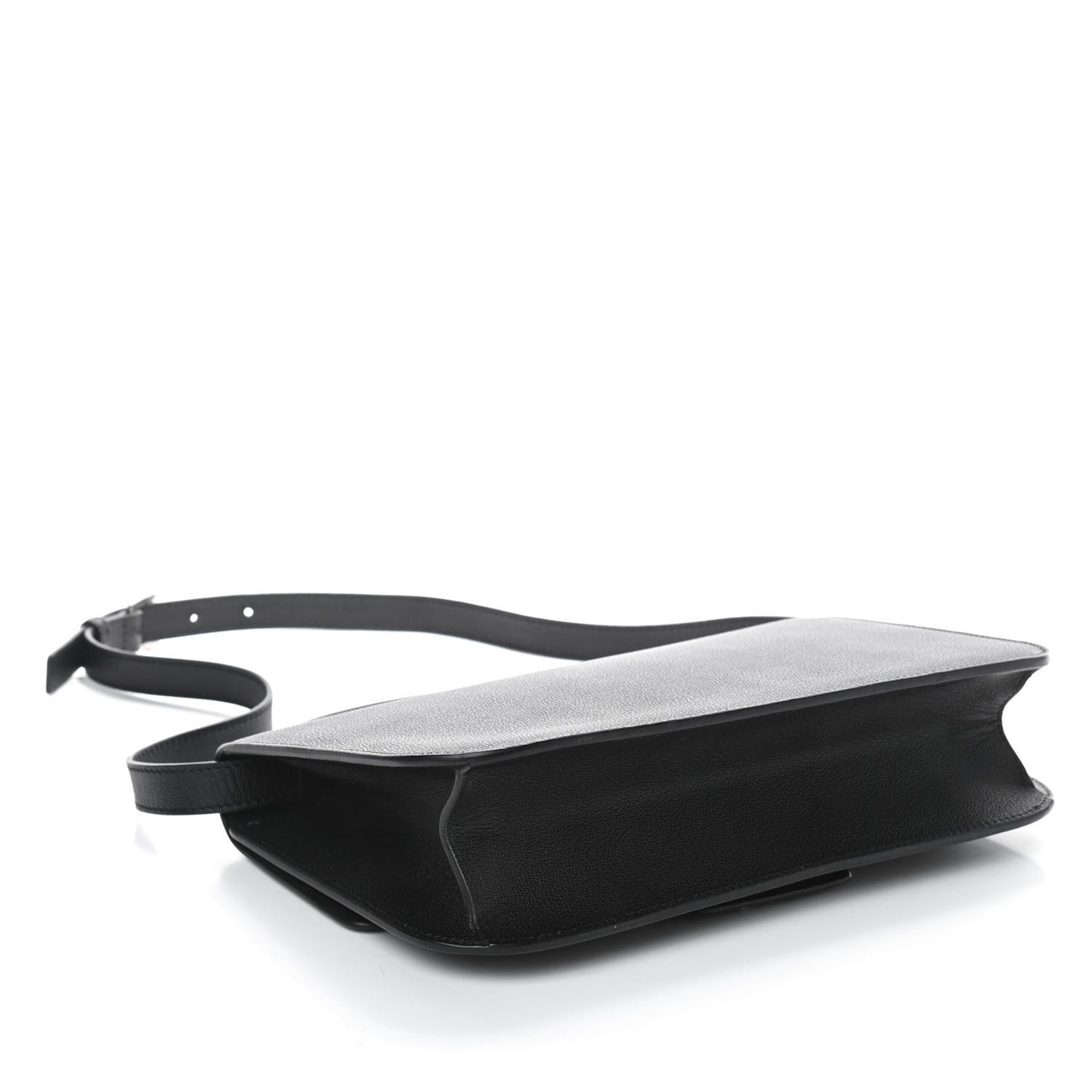 Grained Calfskin Large Insignia Flap Black
