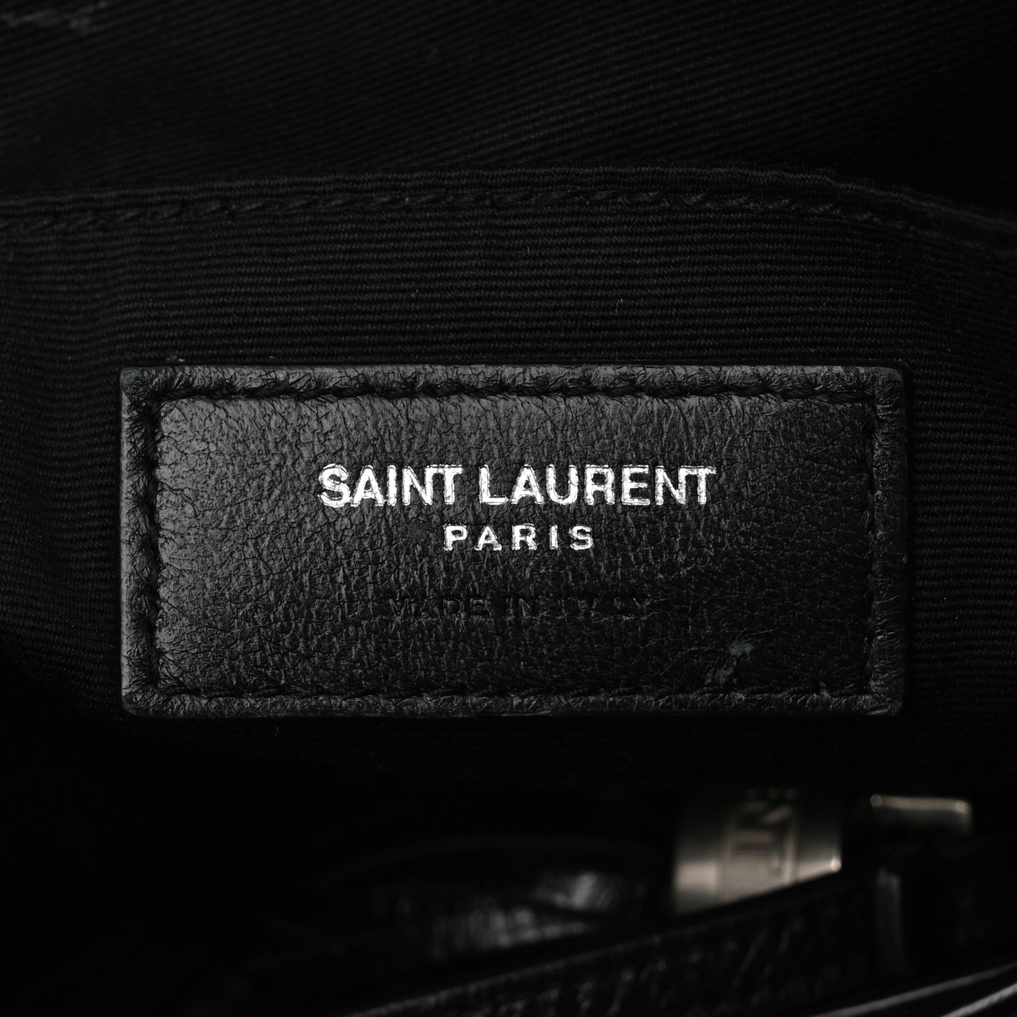 Cracked Shiny Calfskin Matelasse Monogram Lou Camera Bag Black