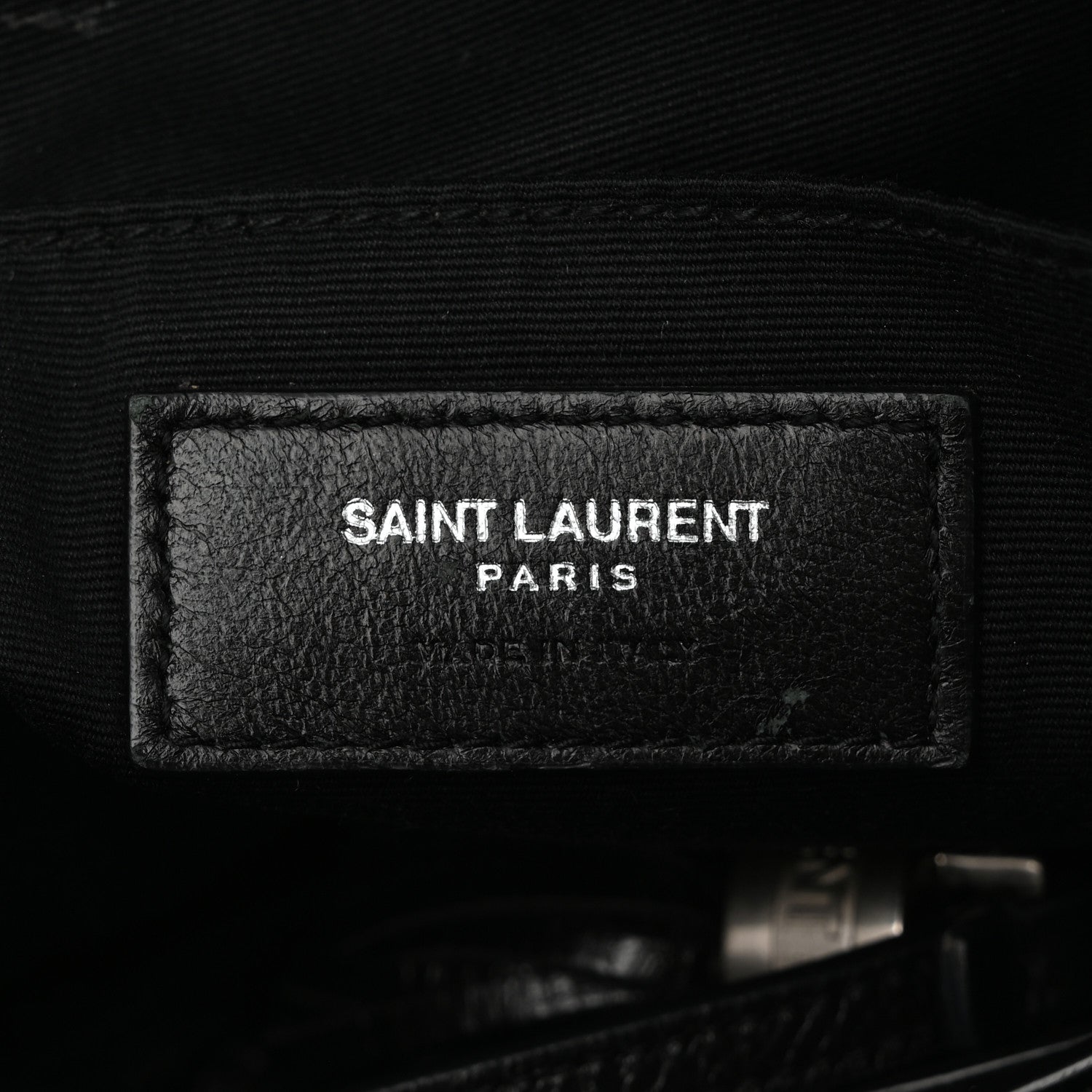Saint Laurent Cracked Shiny Calfskin Matelasse Monogram Lou Camera Bag Black 6 of 11