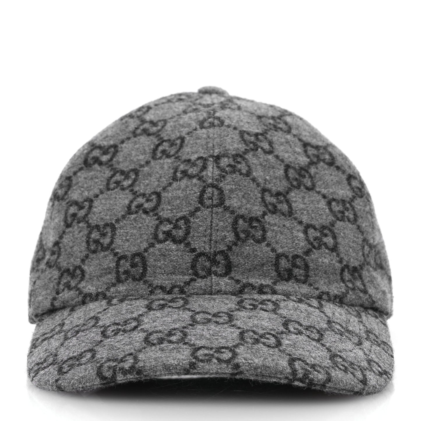 Covered Wool GG Monogram Baseball Hat XXL Grey Dark Grey Black