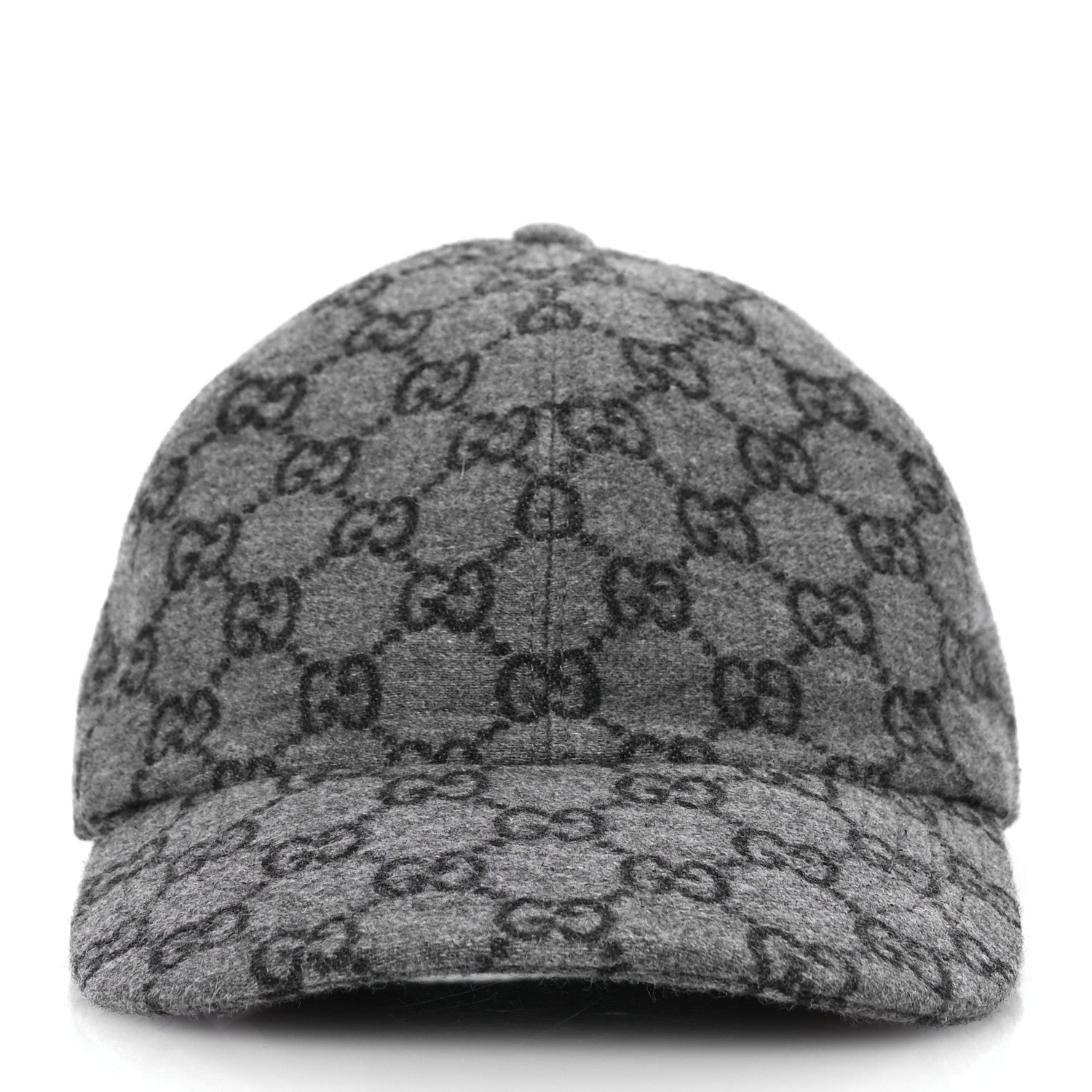 Gucci Covered Wool GG Monogram Baseball Hat XXL Grey Dark Grey Black 3 of 12