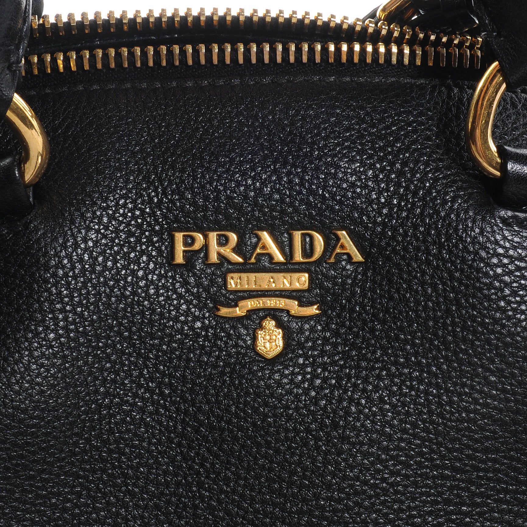 Prada Vitello Daino Boston Bag Black 10 of 11