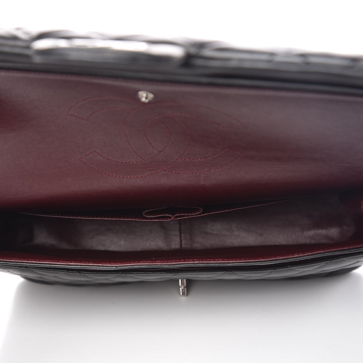 Lambskin Quilted Maxi Double Flap Black