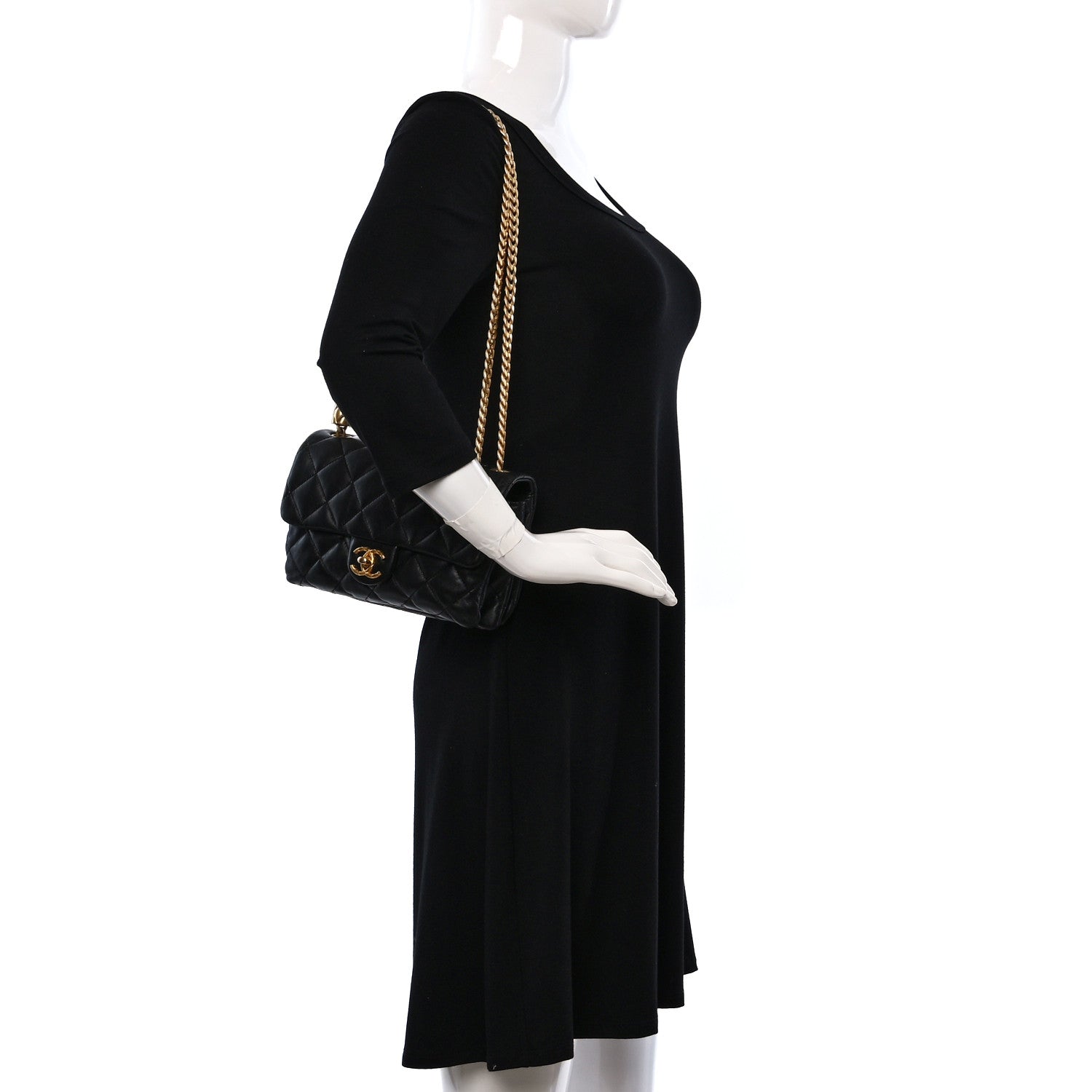 Chanel Lambskin Quilted Small Pillow Crush Flap Black 2 of 9