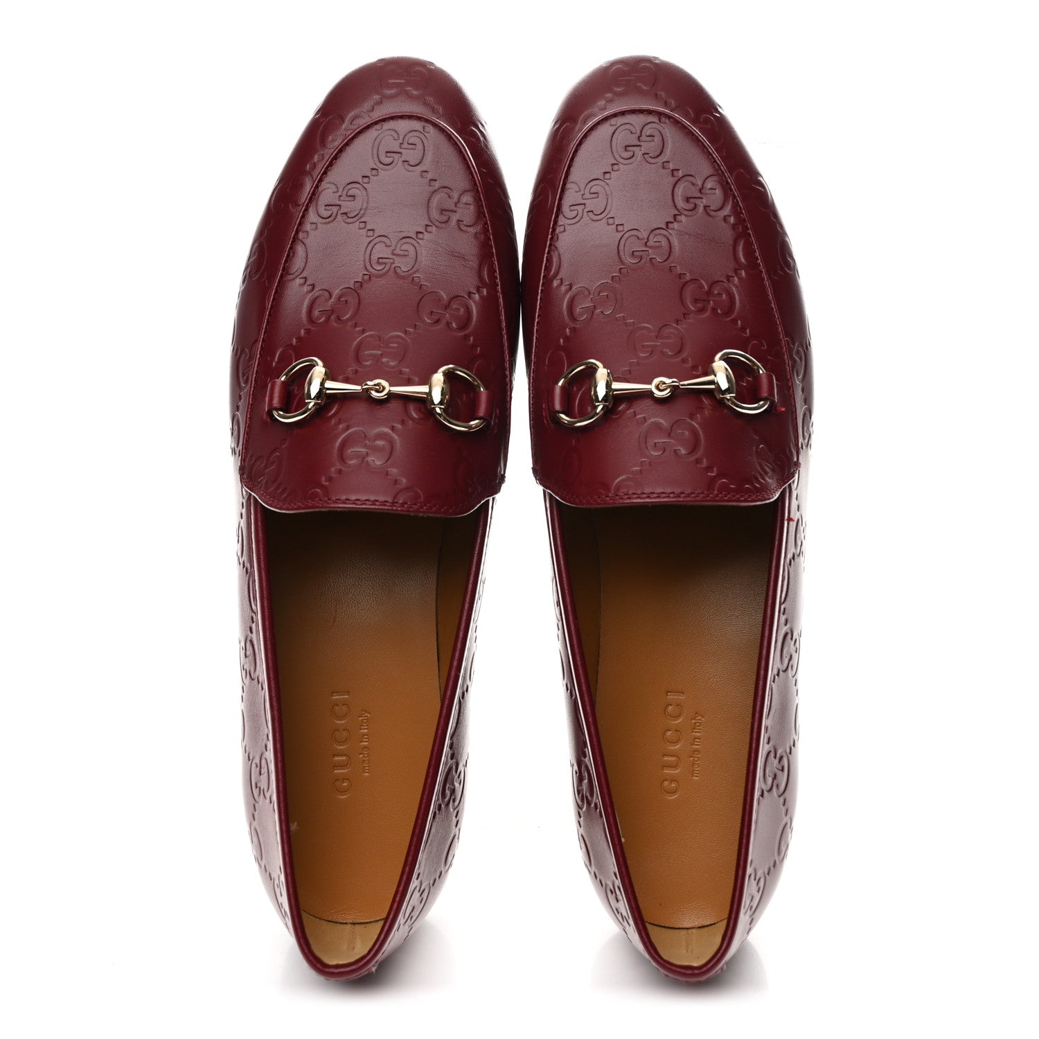 Gucci Betis Glamour Calfskin Guccissima Womens Jordaan Loafers 37.5 Rosso Ancora 2 of 10