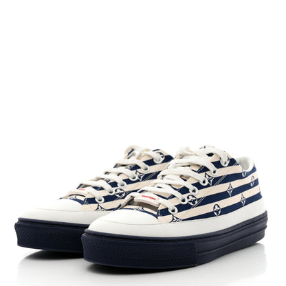 Louis Vuitton Canvas Escale Stellar Sneakers 37.5 Blue 3 of 8