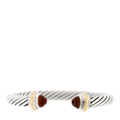 David Yurman Sterling Silver 14K Yellow Gold Citrine 7mm Cable Classics Bracelet 1 of 3