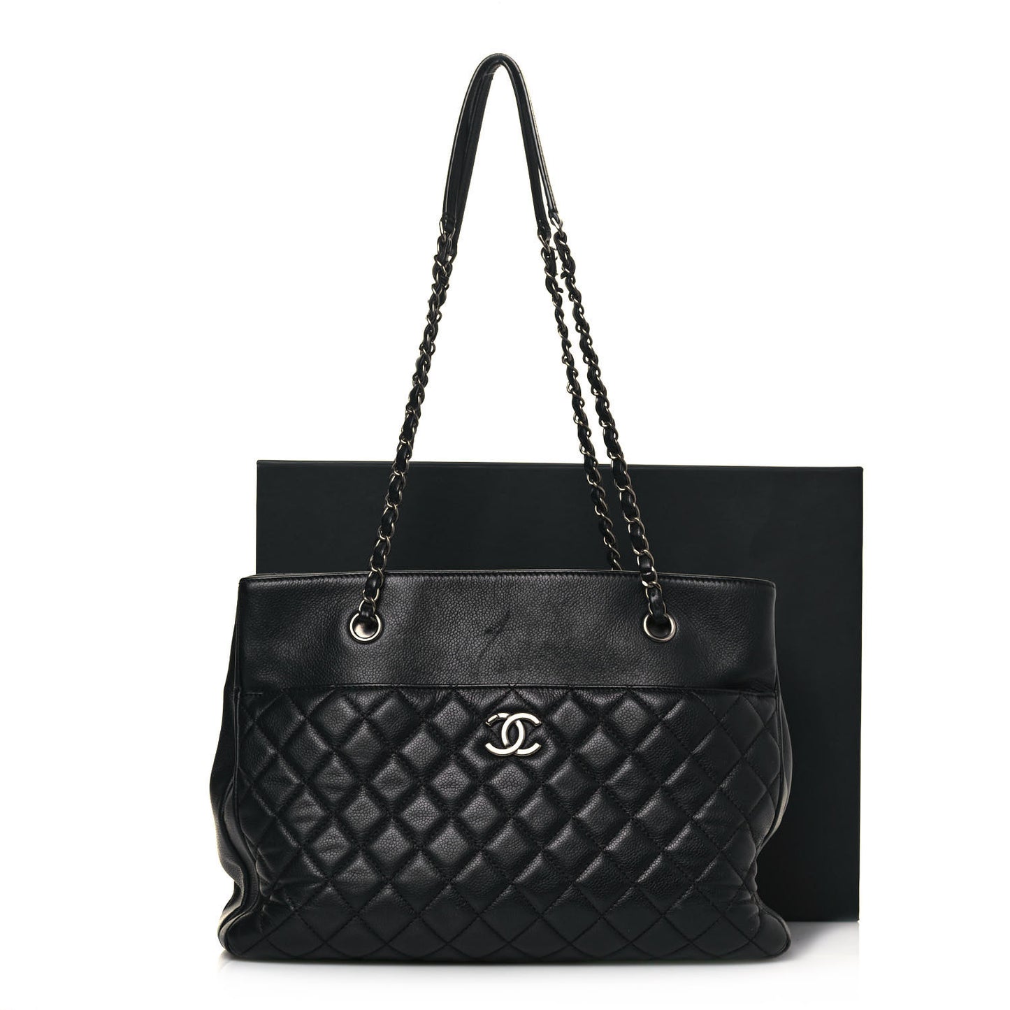 Caviar Quilted Urban Companion Shopping Tote Black