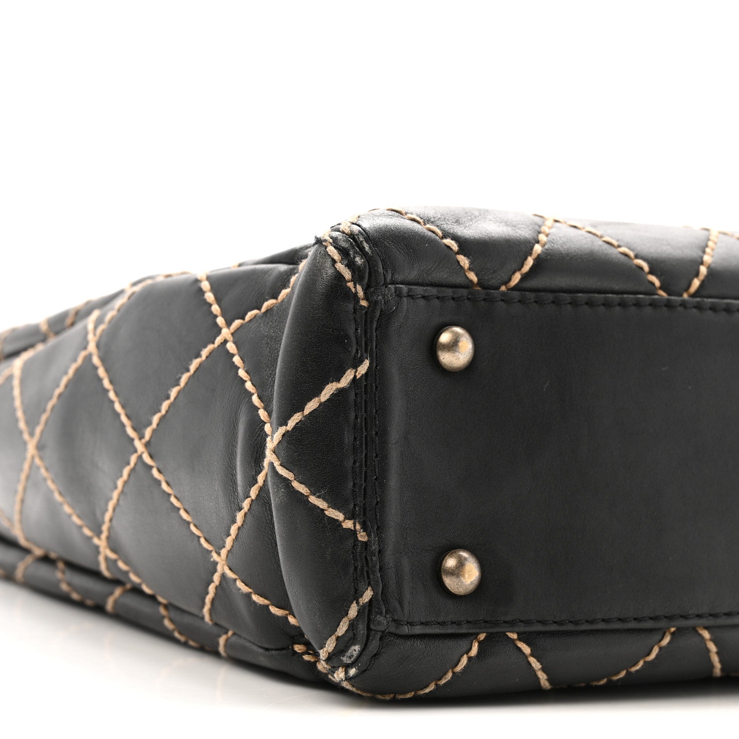 Chanel Calfskin Wild Stitch Large Tote Black 9 of 15