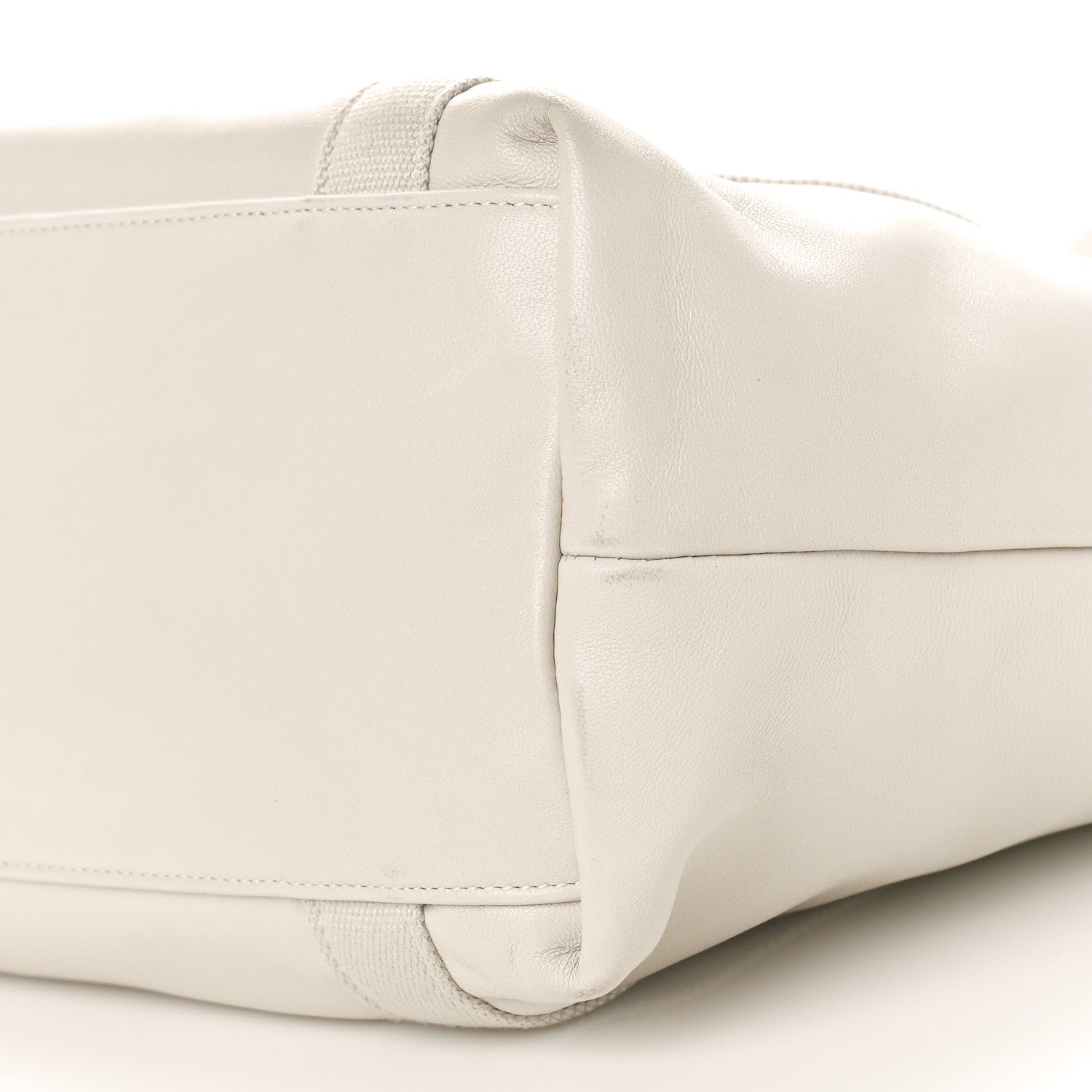 Saint Laurent Calfskin Small Daily Cabas Shopping Tote White 8 of 8