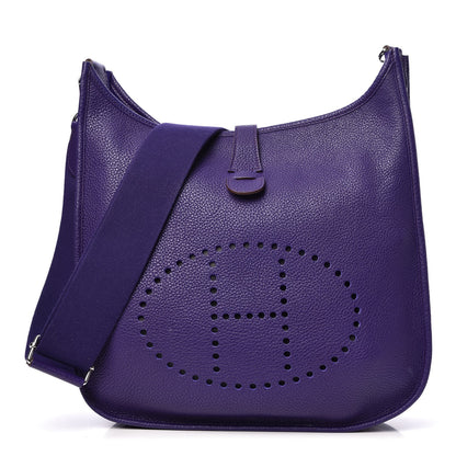 Hermes Taurillon Clemence Evelyne GM III Iris 1 of 9