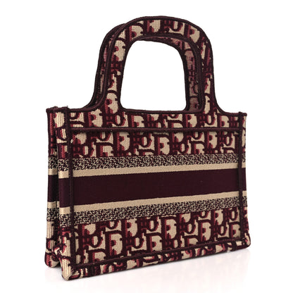 Christian Dior Oblique Mini Book Tote Burgundy Multicolor 3 of 9