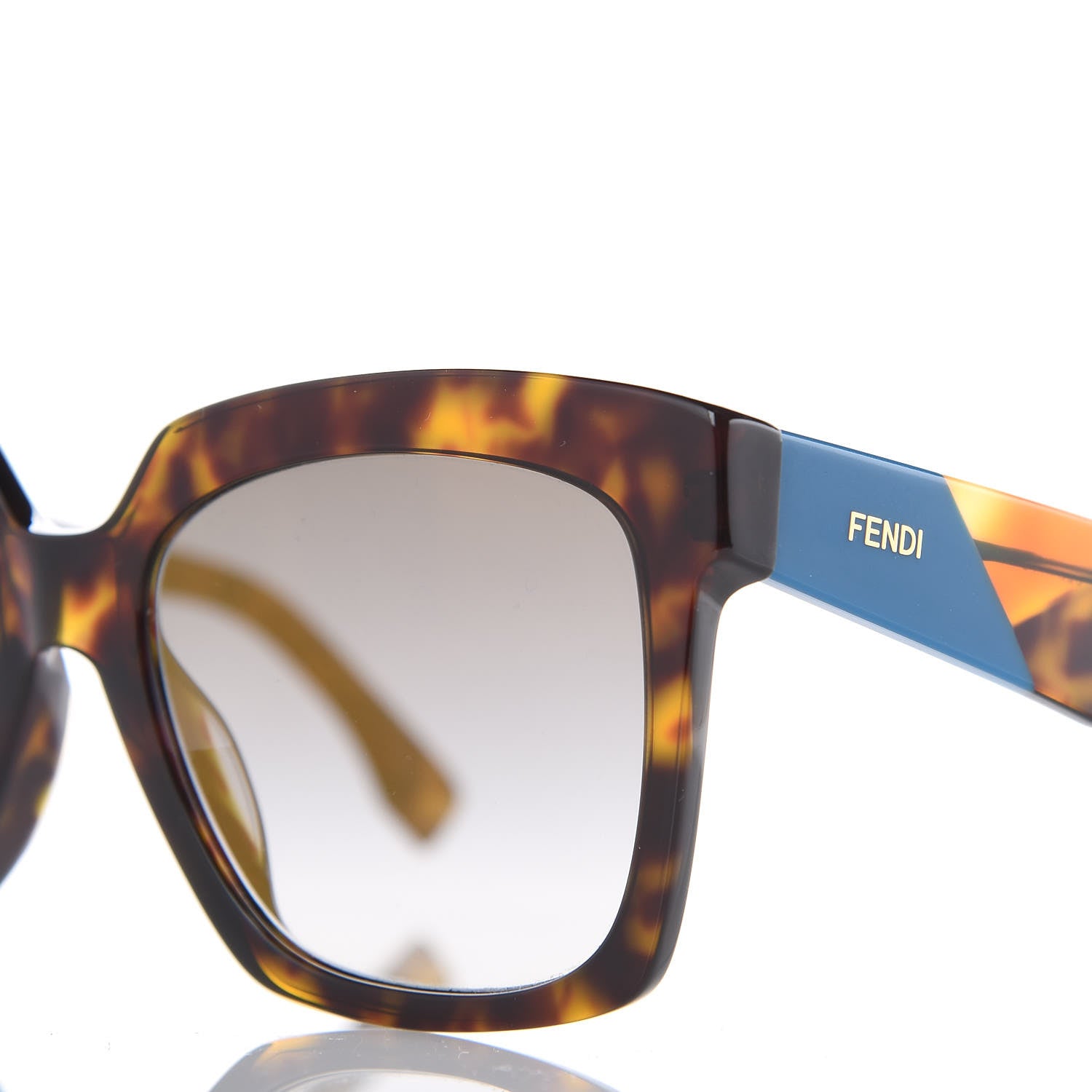 Fendi Facets Square Sunglasses FF 0284/F/S Havana 5 of 9