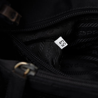 Prada Tessuto Nylon Chain Shoulder Bag Black 9 of 9