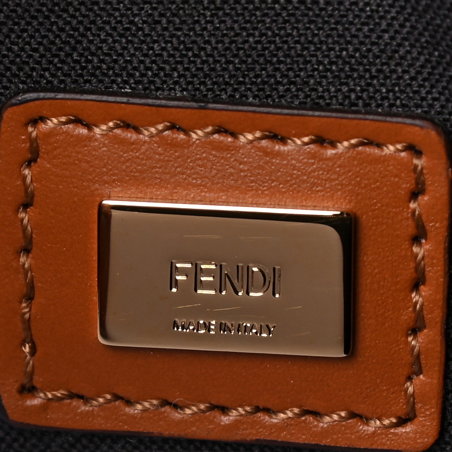 Fendi Vitello King Logo Embossed Medium Flat Pouch Cuoio 6 of 17