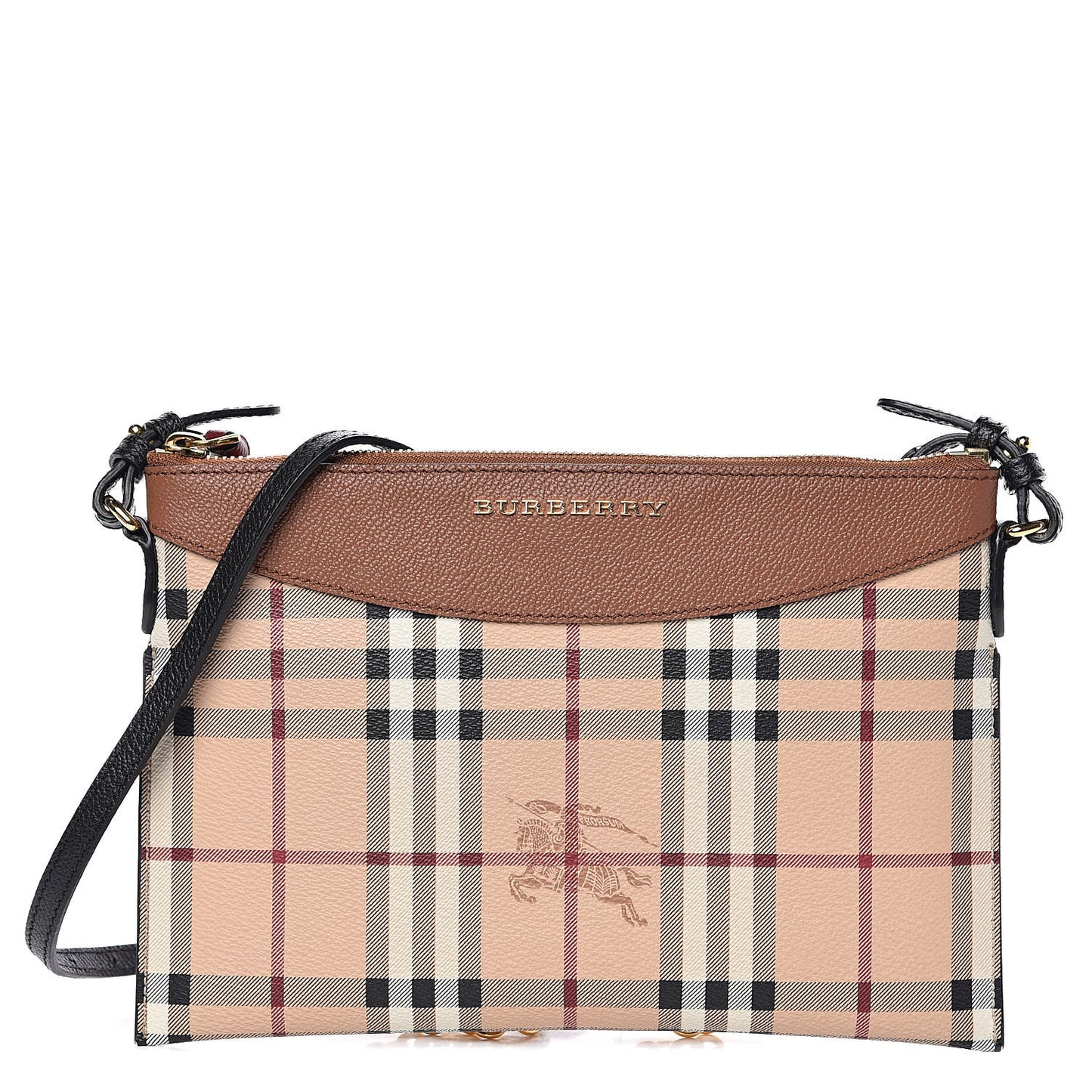 Haymarket Check Peyton Crossbody Clutch Bag Toffee