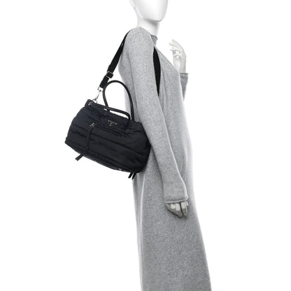 Prada Tessuto Nylon Bomber Tote Black 2 of 14