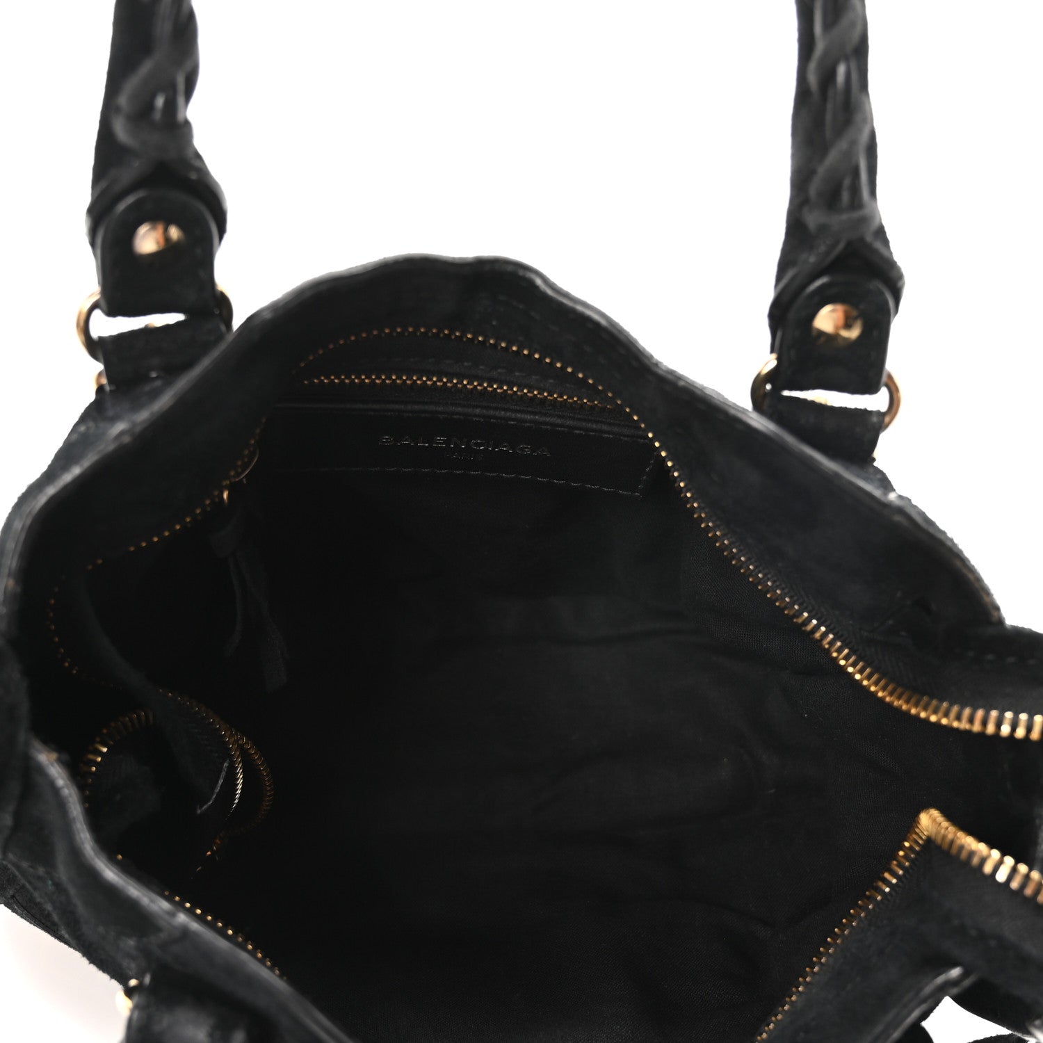 Balenciaga Baby Daim Suede Gold Metallic Edge Hardware Mini City Black 5 of 10