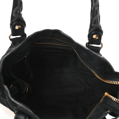 Balenciaga Baby Daim Suede Gold Metallic Edge Hardware Mini City Black 5 of 10