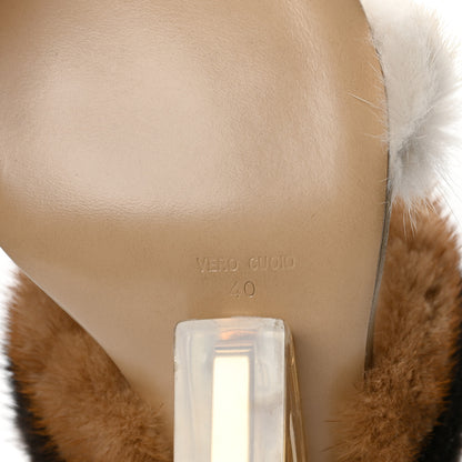 Fendi Mink Ayers Lucite Fendi First 95mm Sandals 40 Natural Brown 7 of 7