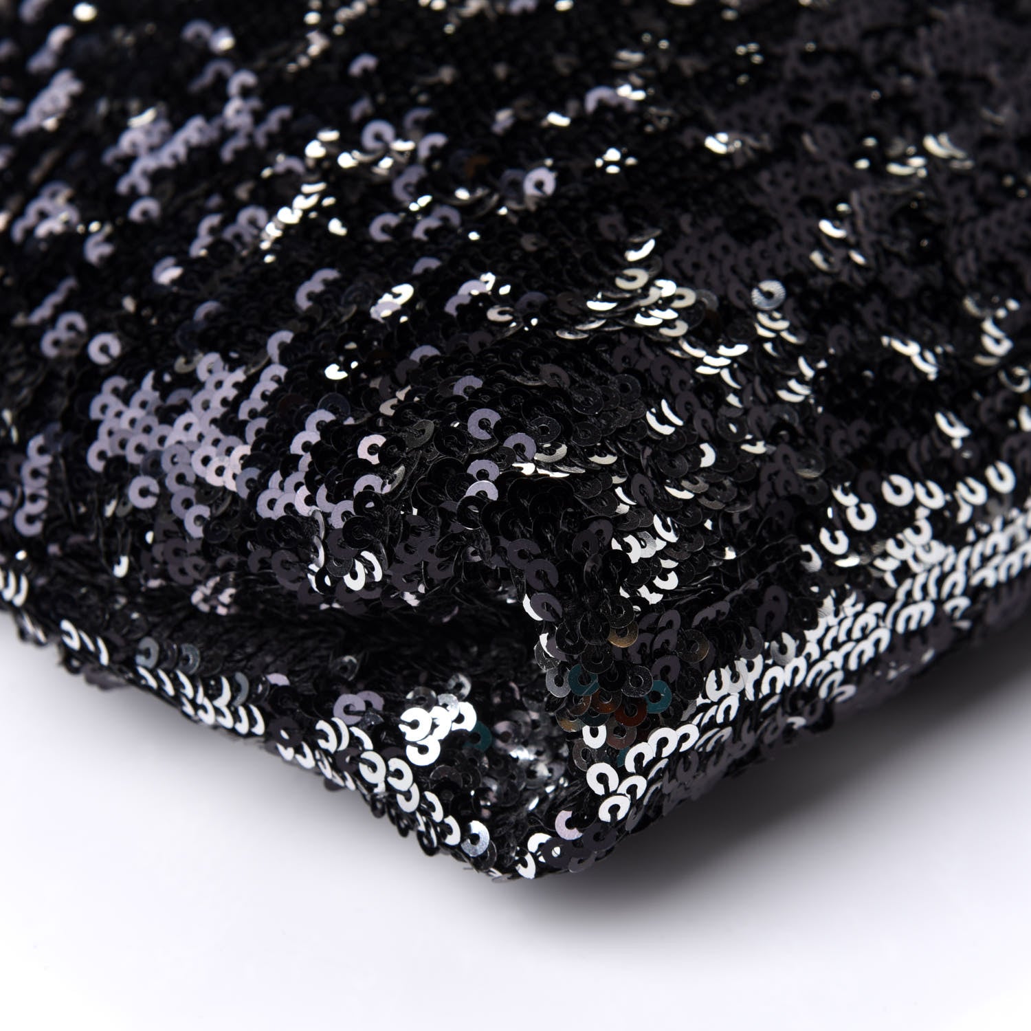 Jimmy Choo Sequin Callie Tasseled Clutch Black Silver 7 of 9