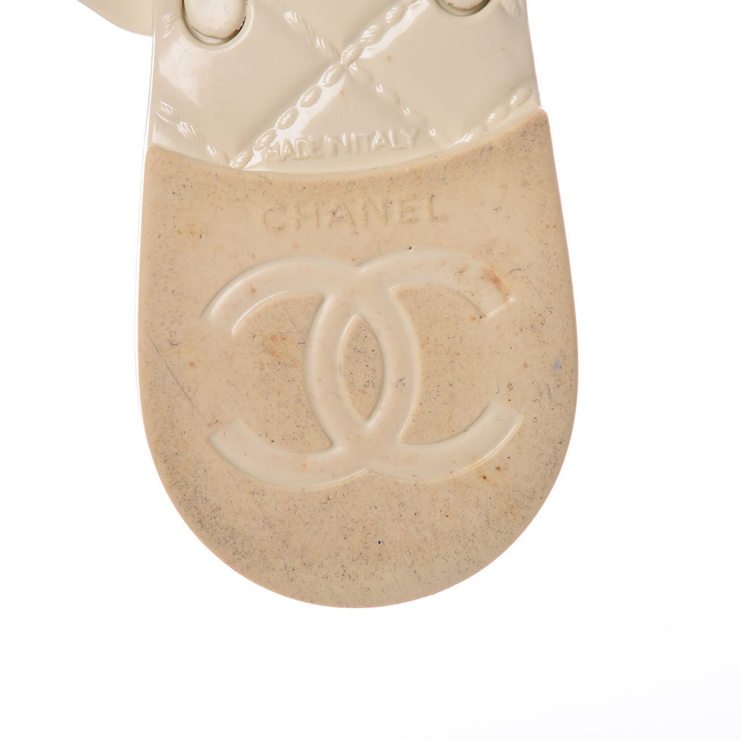 Jelly Camellia Thong Sandals 38 Ivory Black