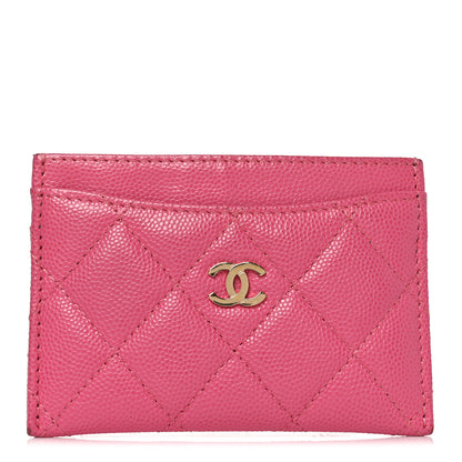 Chanel Caviar Quilted Card Holder Dark Pink 1 of 9