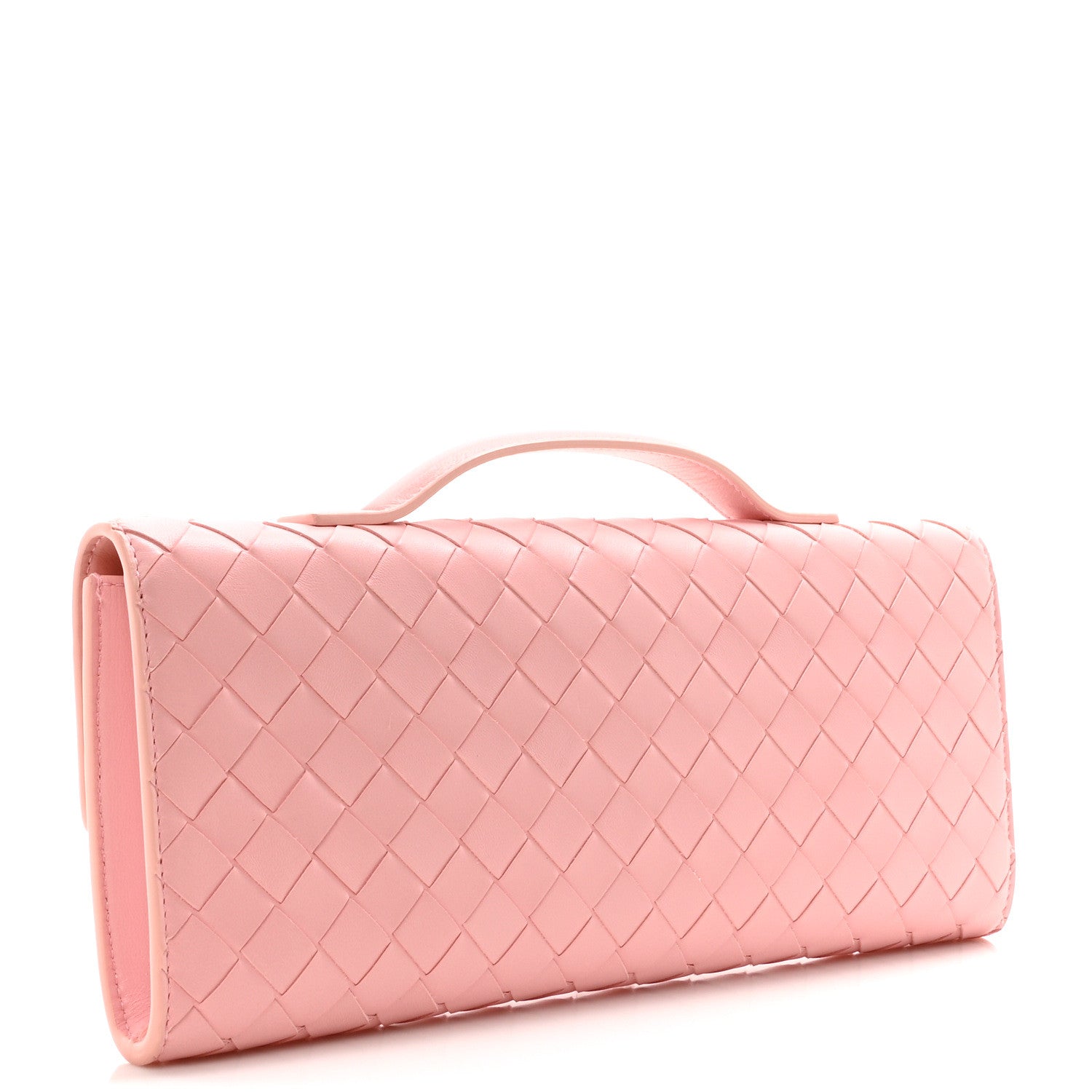 Bottega Veneta Nappa Intrecciato Long Andiamo Top Handle Clutch Rose 3 of 9