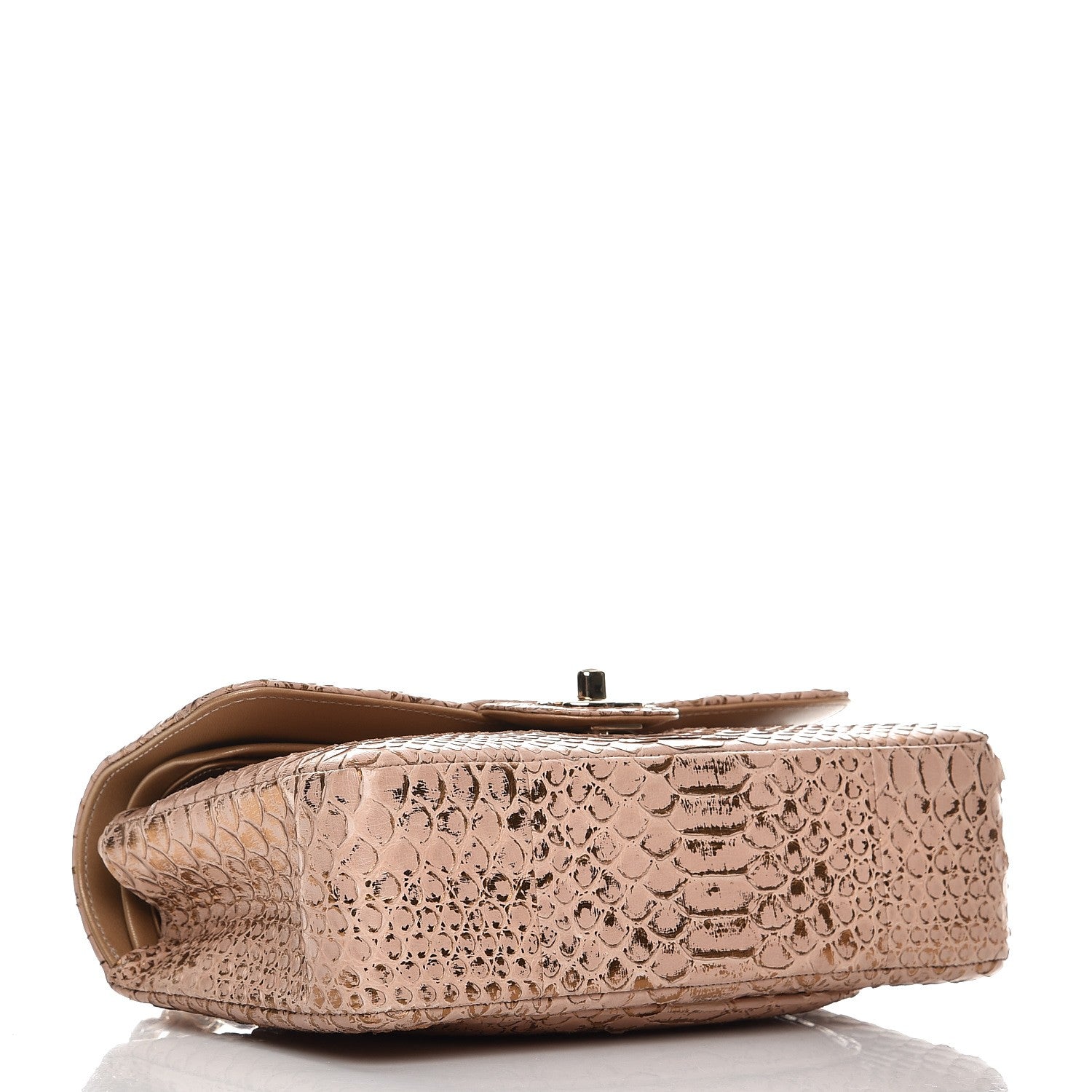 Chanel Metallic Python Small Double Flap Pink Gold 5 of 11