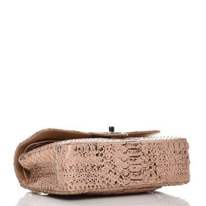 Chanel Metallic Python Small Double Flap Pink Gold 5 of 11