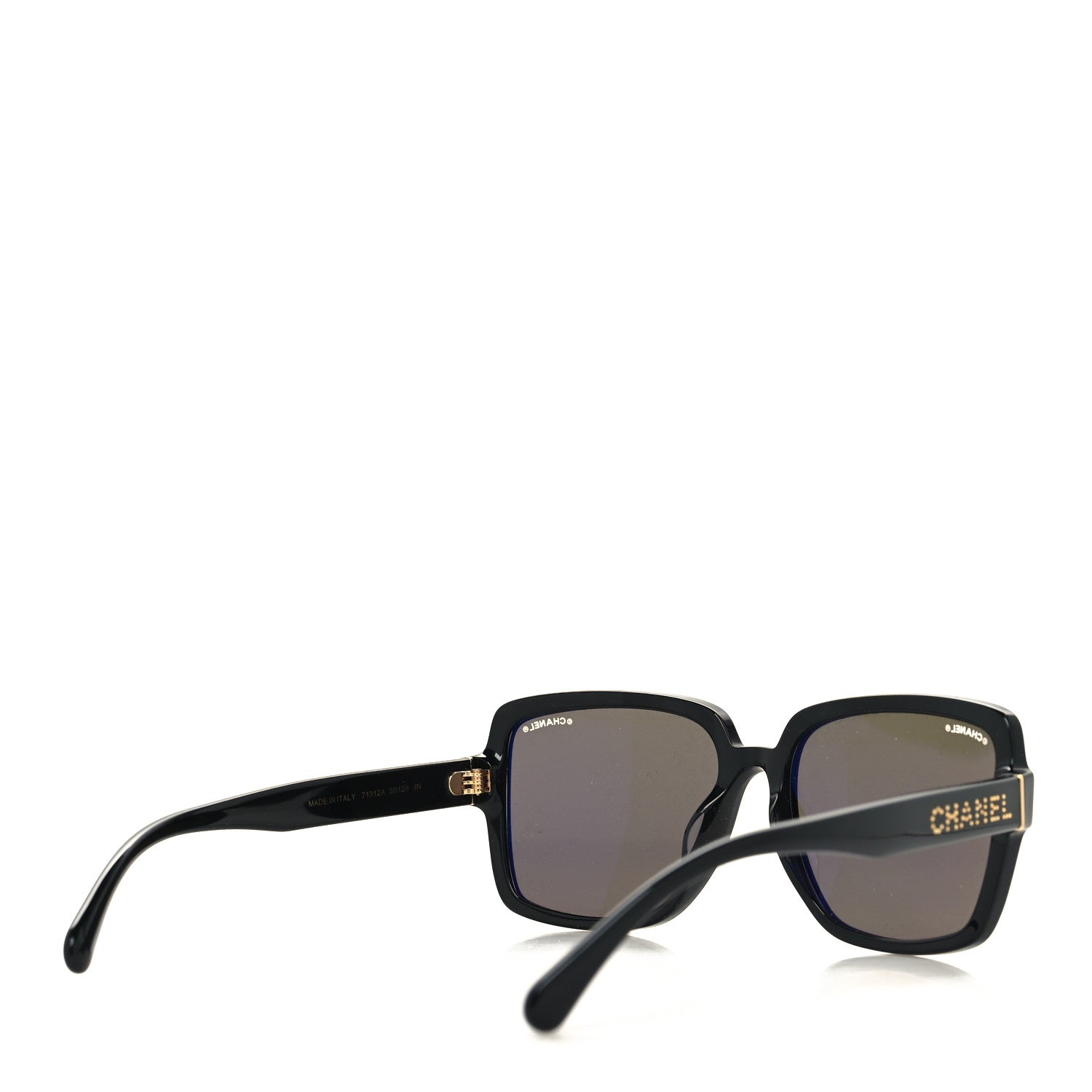 Chanel Square Sunglasses 71312A Black Gold Glitter 4 of 9