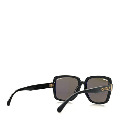 Chanel Square Sunglasses 71312A Black Gold Glitter 4 of 9
