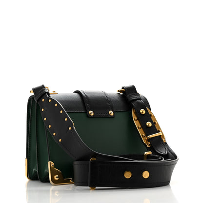 Prada City Calf Saffiano Cahier Bag Biliardo Black 3 of 12
