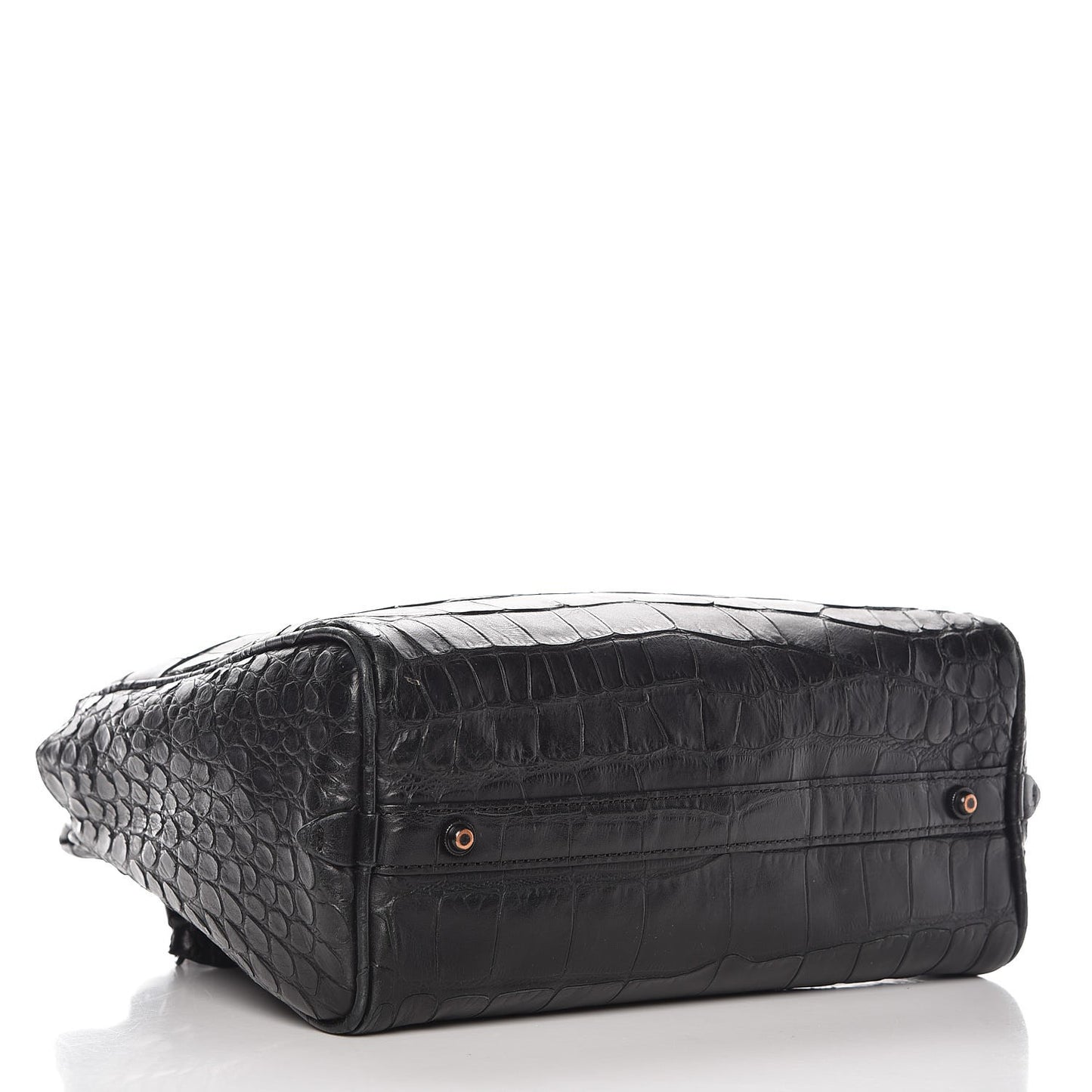 3.1 Calfskin Crocodile Embossed Small Ryder Satchel Tote Bag Black