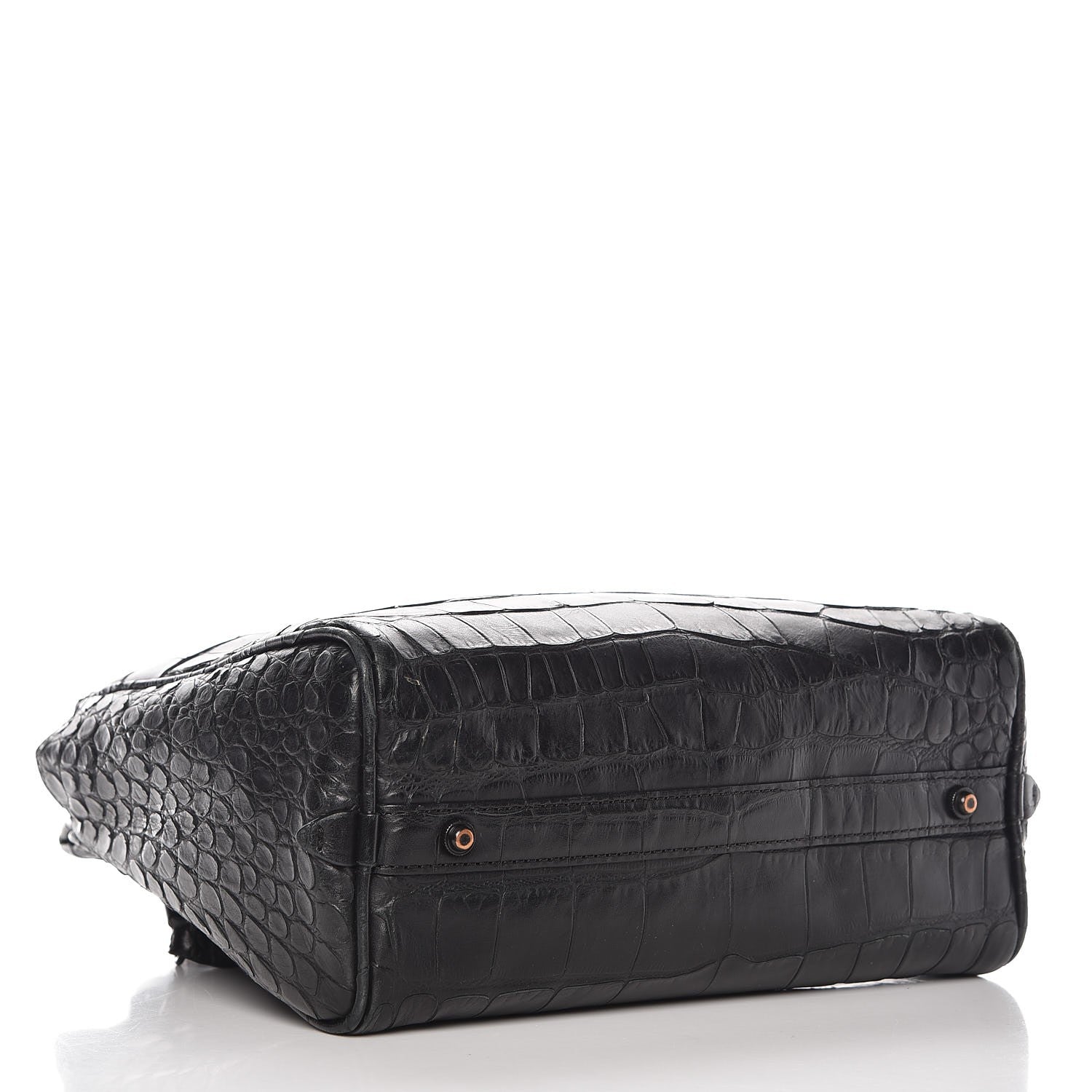 3.1 Phillip Lim 3.1 Calfskin Crocodile Embossed Small Ryder Satchel Tote Bag Black 4 of 12