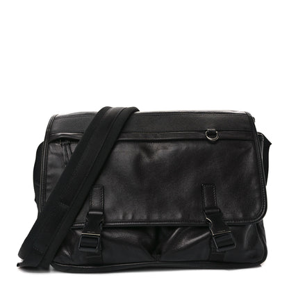 Prada Soft Calf Saffiano Travel Messenger Bag Black 1 of 9