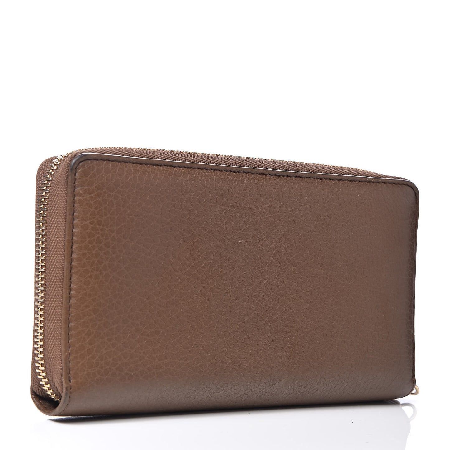 Pebbled Calfskin Soho Zip Around Wallet Brown