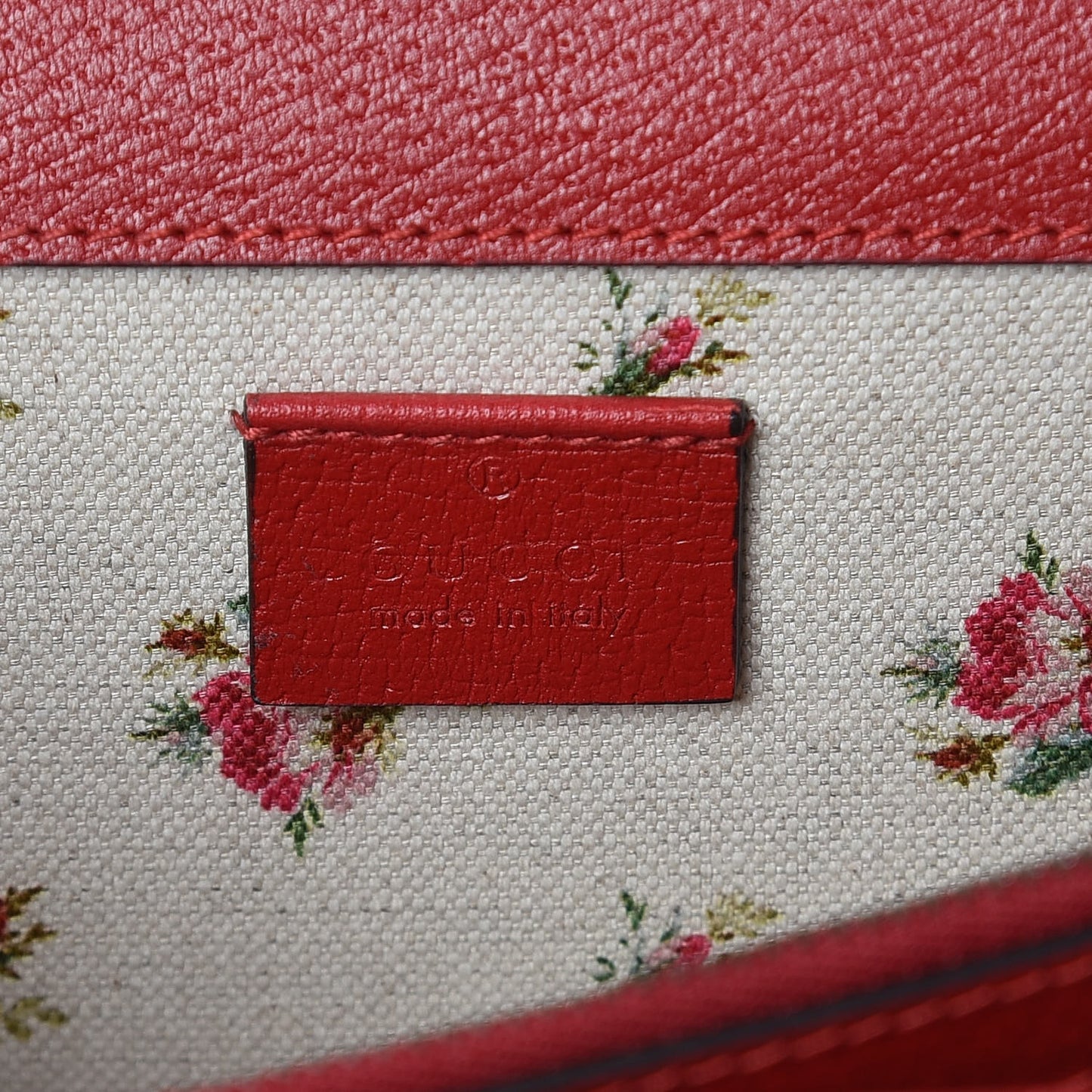 Calfskin Web Floral Embroidered Small Dionysus Shoulder Bag Hibiscus Red