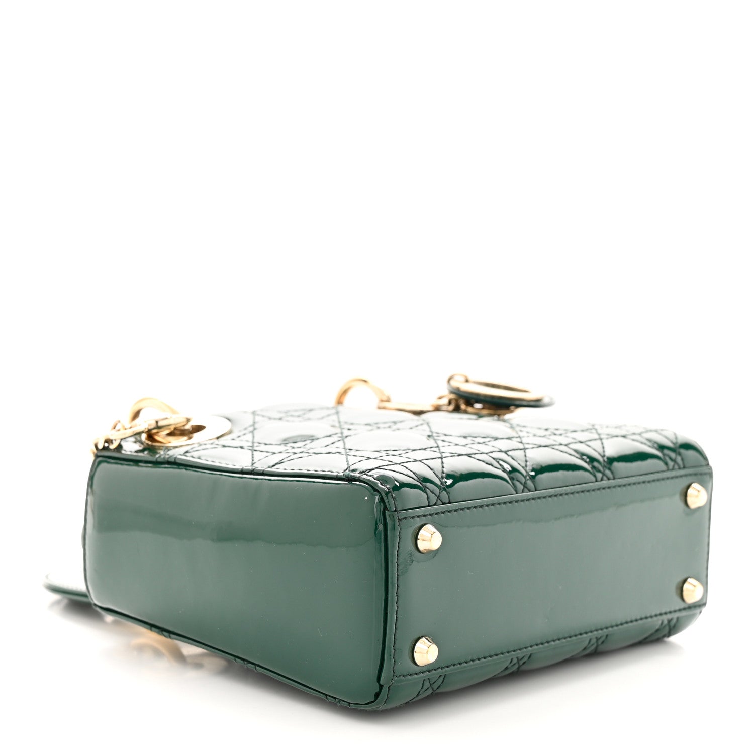 Christian Dior Patent Cannage Mini Lady Dior Dark Green 4 of 11
