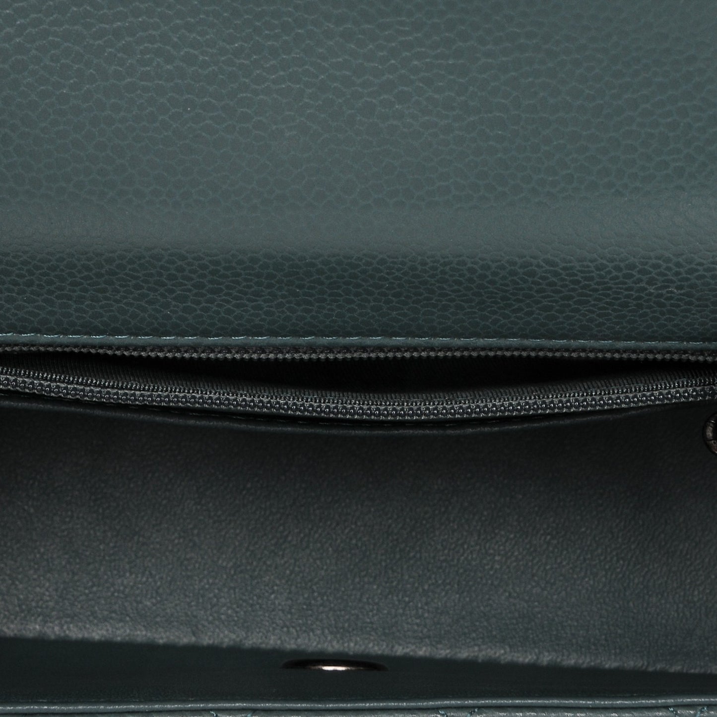 Caviar Quilted Mini Rectangular Flap Green