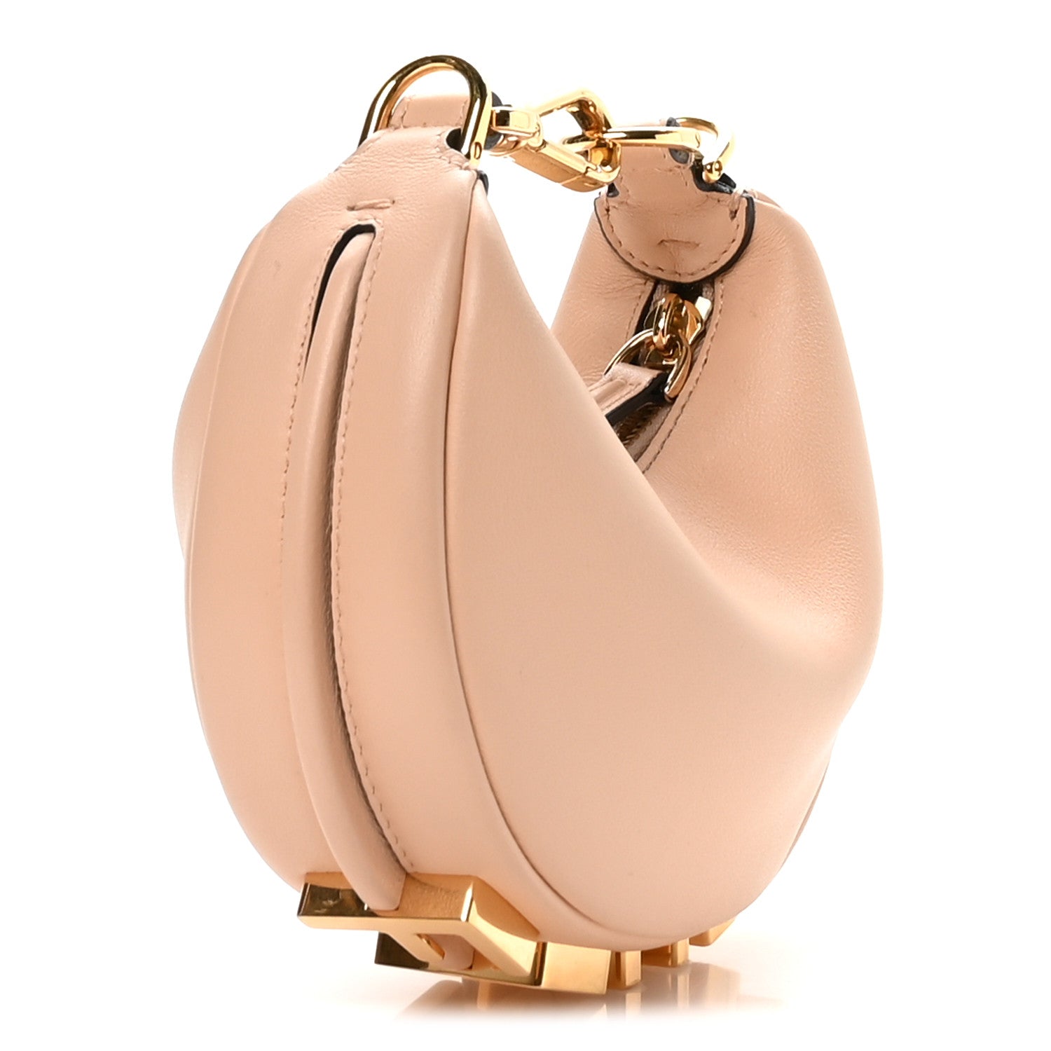 Fendi Vitello Grace Matte Nano Fendigraphy Hobo Charm Light Rose 3 of 10