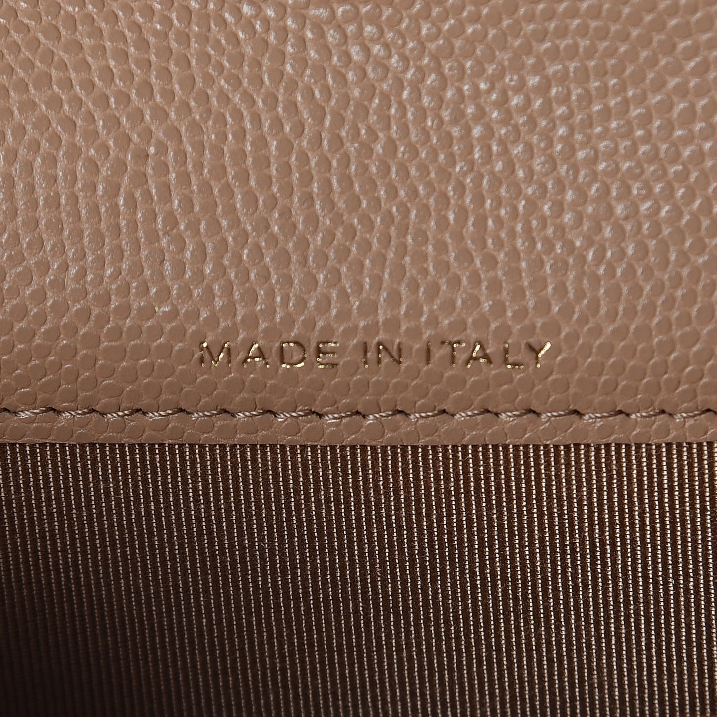 Caviar Quilted Flap Card Holder Wallet Beige
