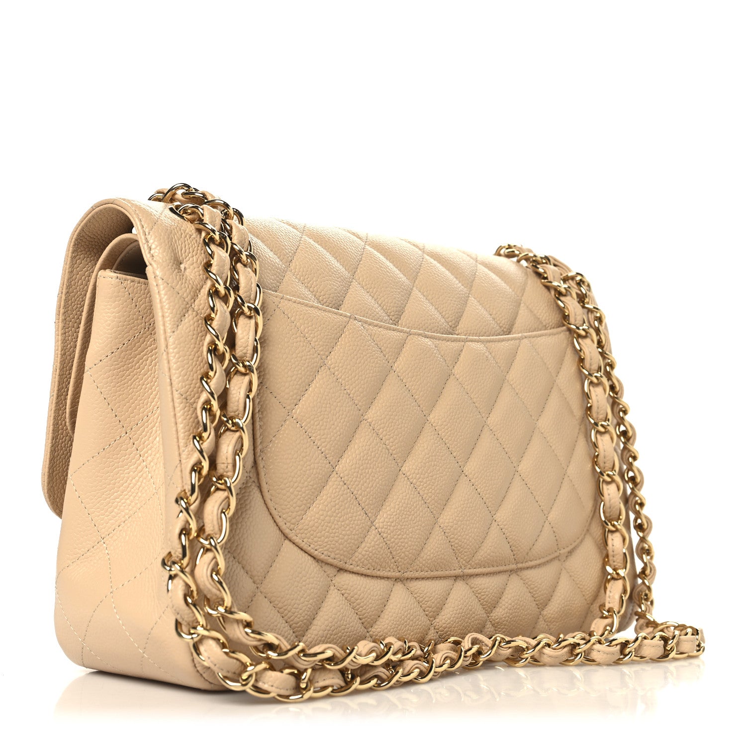 Chanel Caviar Quilted Jumbo Double Flap Beige Clair 3 of 10
