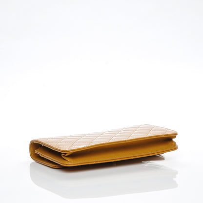 Chanel Patent Goatskin Quilted Wallet On Chain WOC Camel 4 of 8