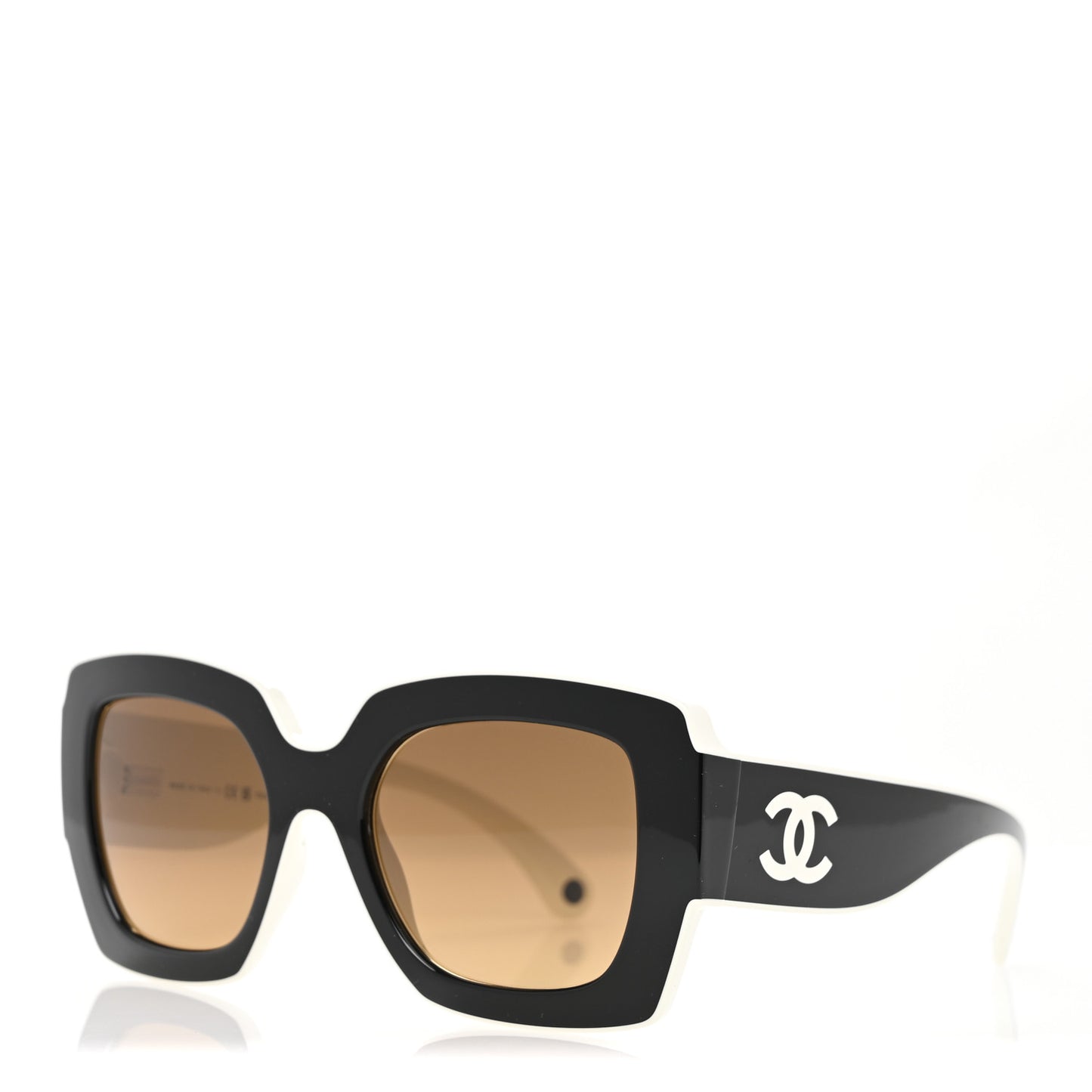 Acetate Square Sunglasses 6059 Black White