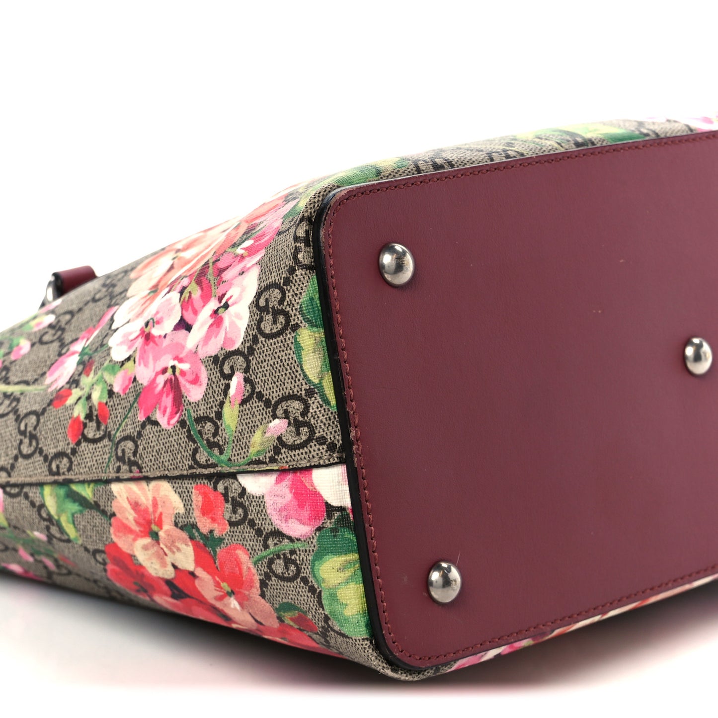 GG Supreme Monogram Blooms Linea A Foldover Tote Beige Multicolor Dry Rose